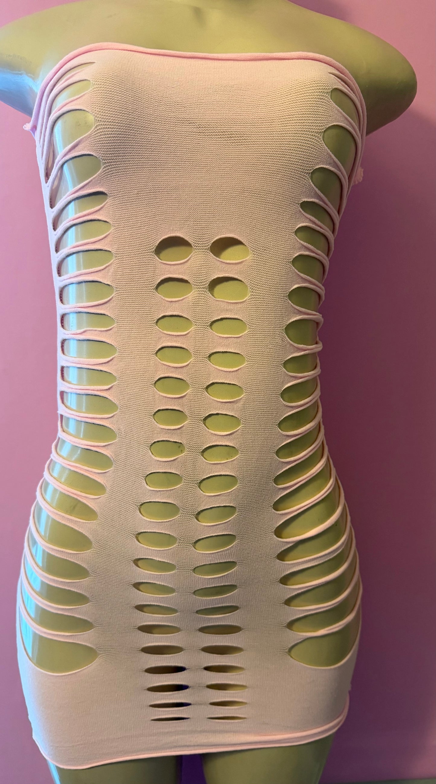 Baby pink tube dress