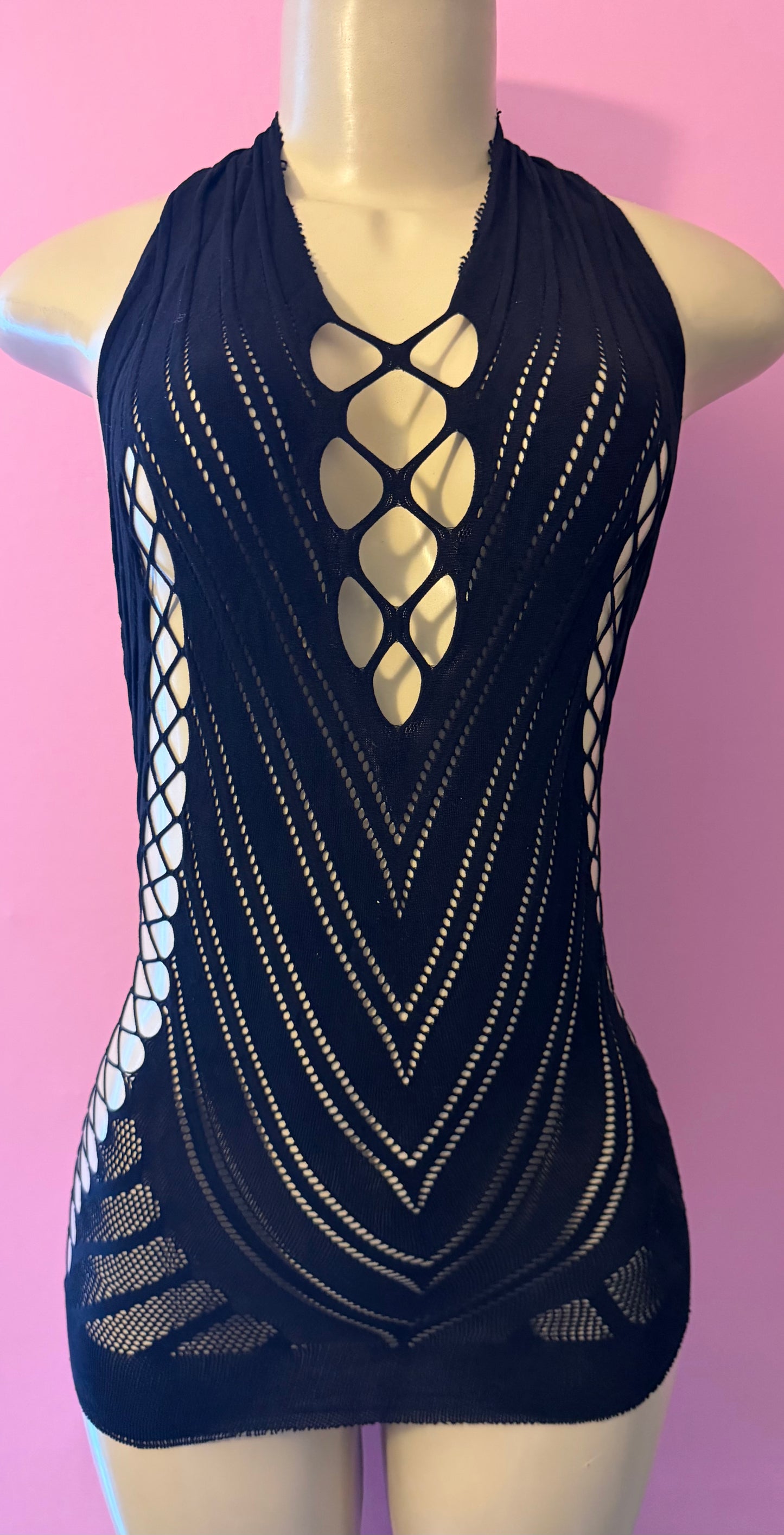 Black halter top dress