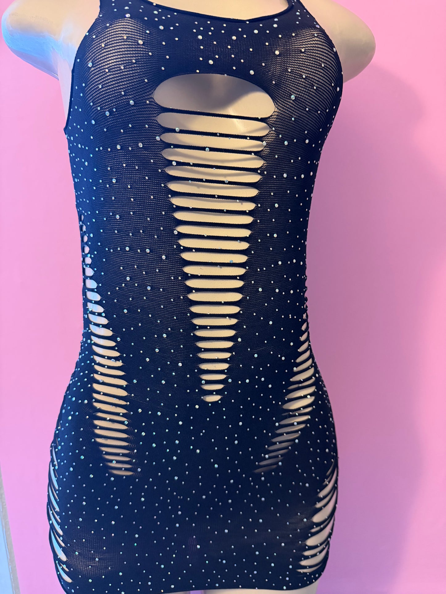 Black dress with rhinestones