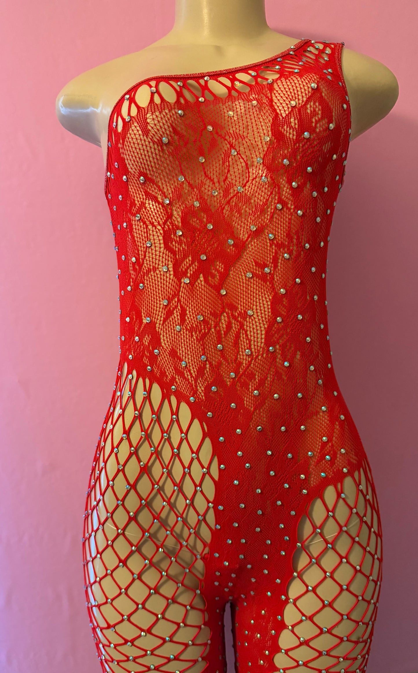 Red Lace Romper