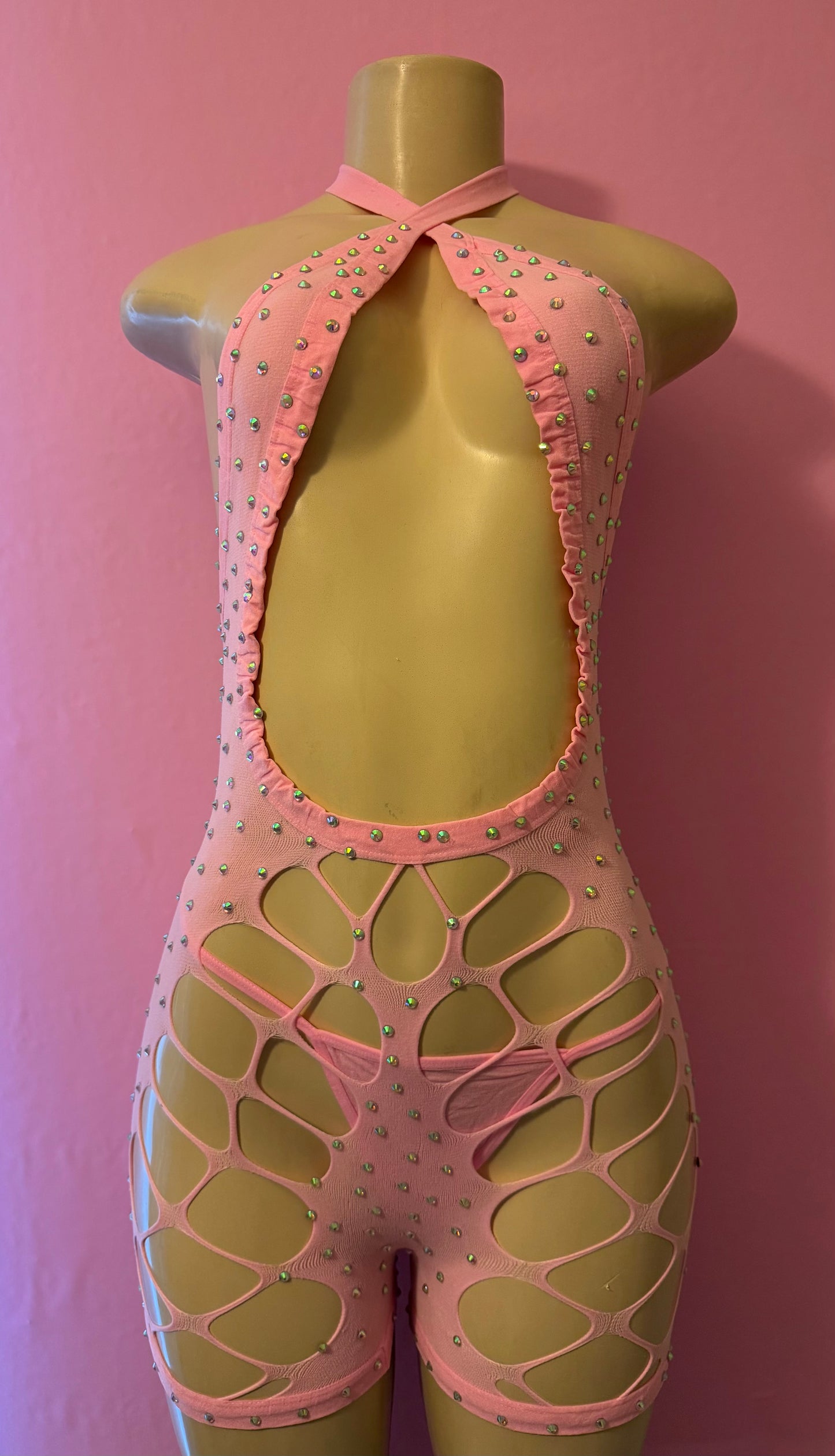 Pink Lace Romper
