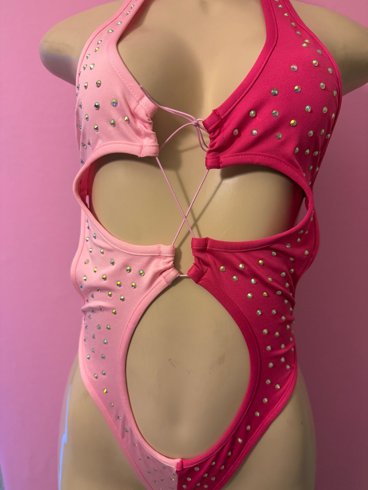 2 Tone Pink One Piece
